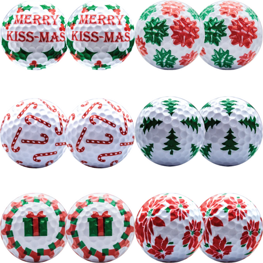 New Novelty Christmas 2 Mix of Golf Balls