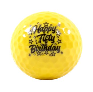 New Novelty Deluxe Happy 50th Birthday Yellow Mix of Golf Balls