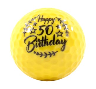 New Novelty Deluxe Happy 50th Birthday Yellow Mix of Golf Balls