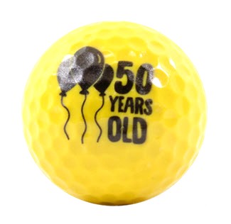 New Novelty Deluxe Happy 50th Birthday Yellow Mix of Golf Balls
