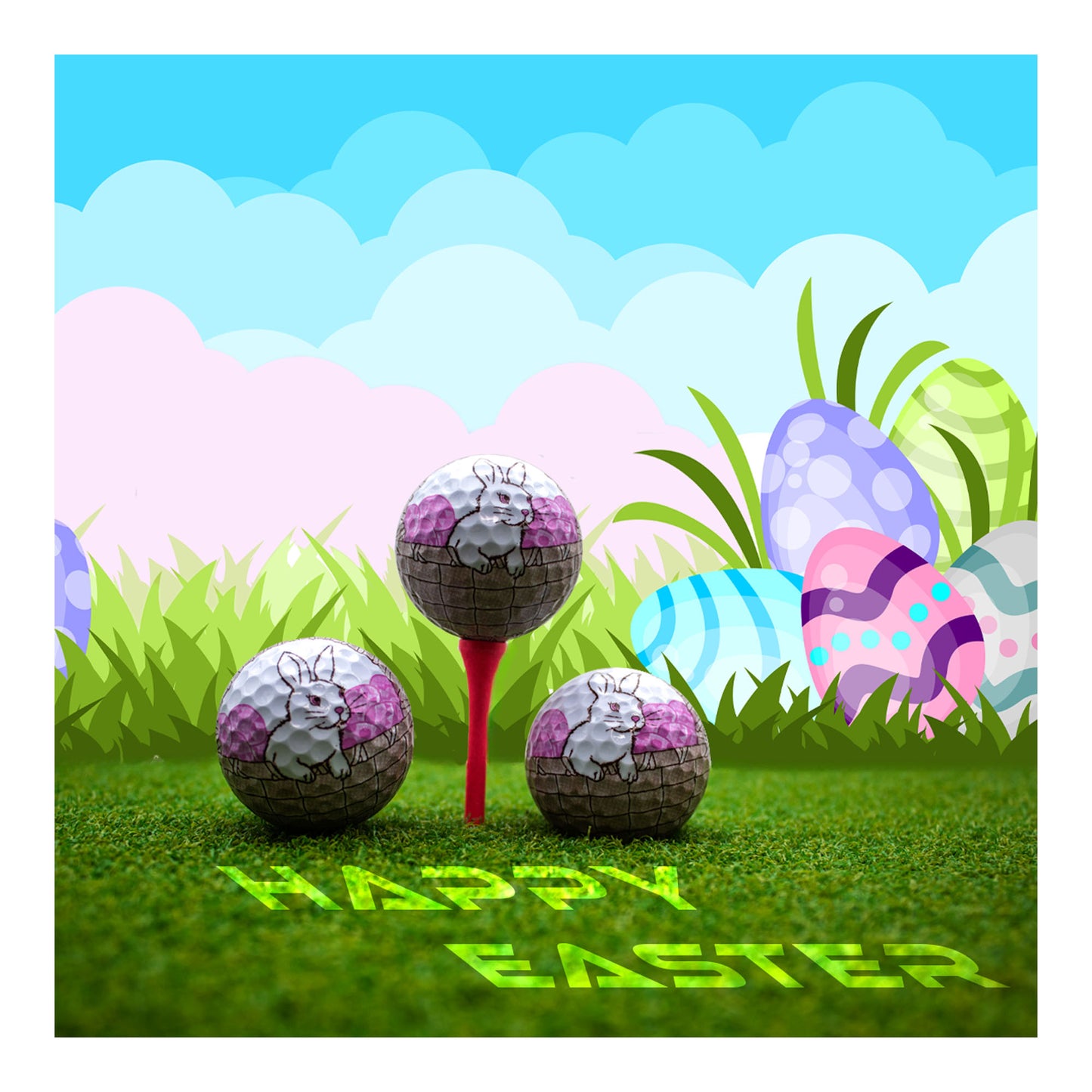 New Novelty Easter Bunny Golf Balls