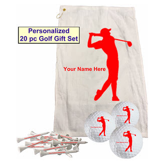 New Men's Customized Golf Towel, Balls and Tees Set - 6 color choices!