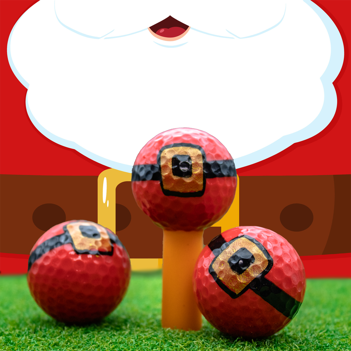 New Novelty Santa's Belt Golf Balls