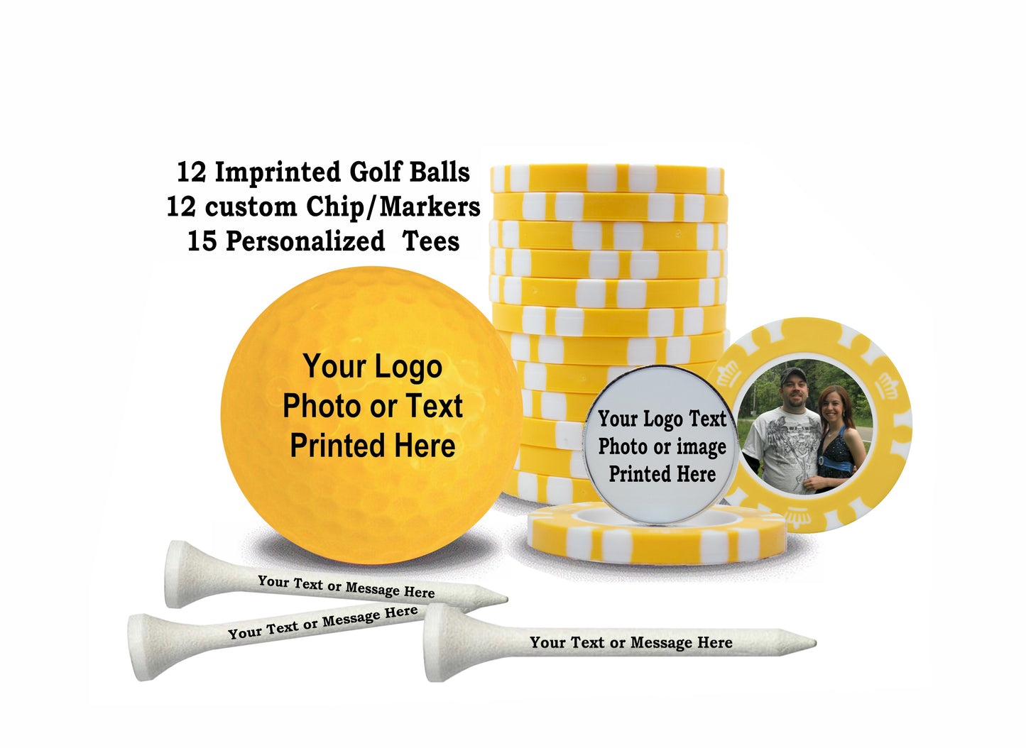 New Customized Yellow Golf Party Pack