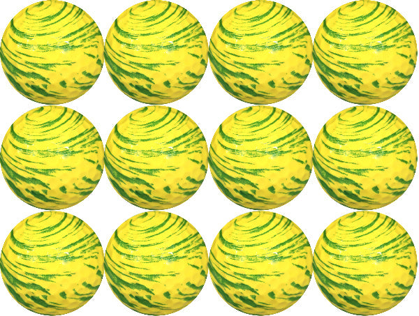 New Novelty Yellow Swirl Golf Balls