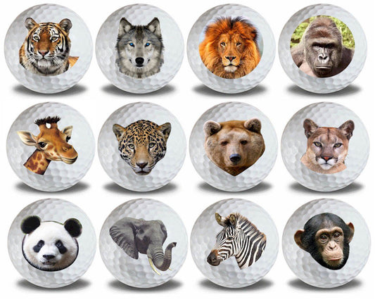 New Novelty Wild Animal Mix of Golf Balls