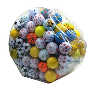 New 120 Novelty Golf Balls in a Countertop Display Jug
