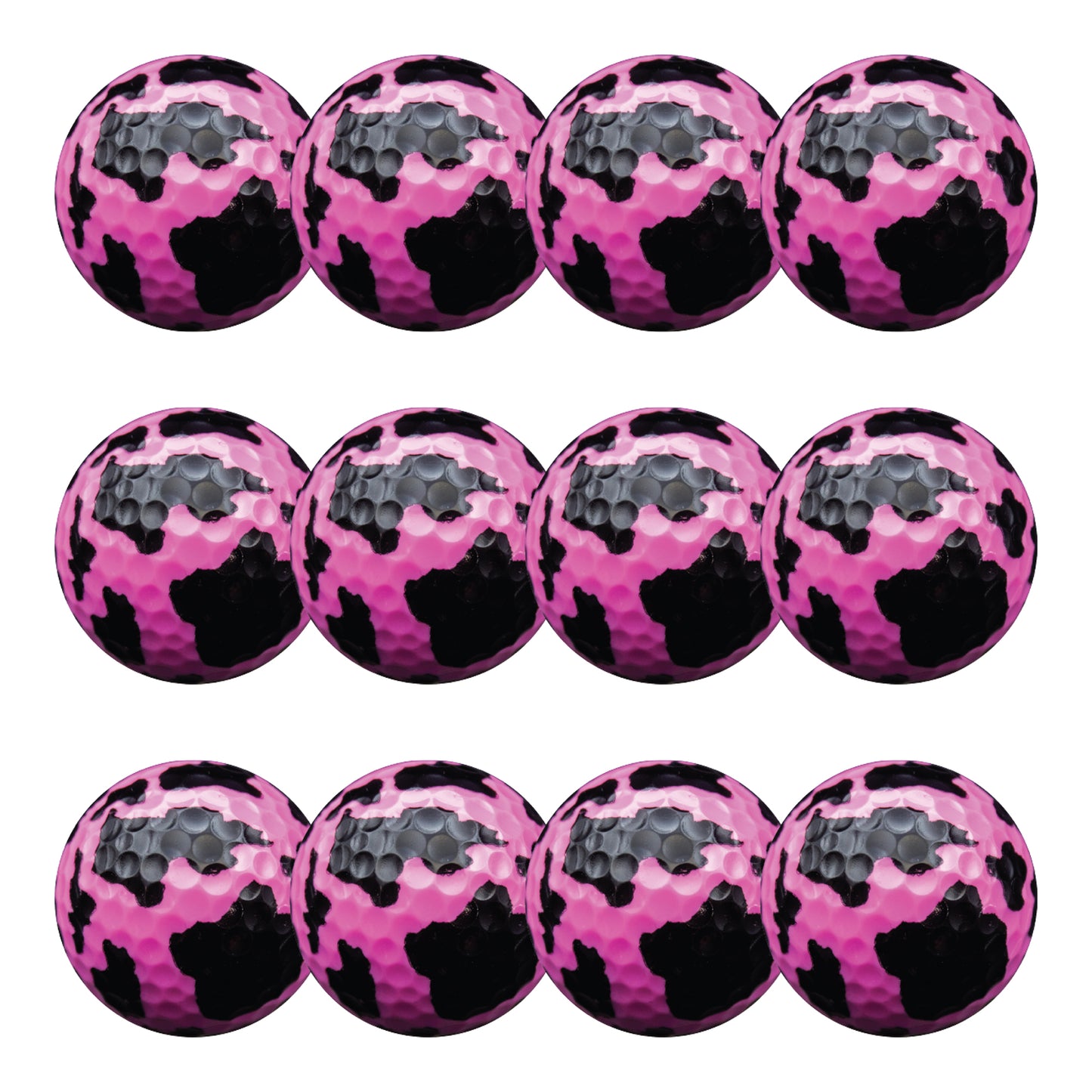 New Novelty Holstein Pink Cow Hide Print Golf Balls