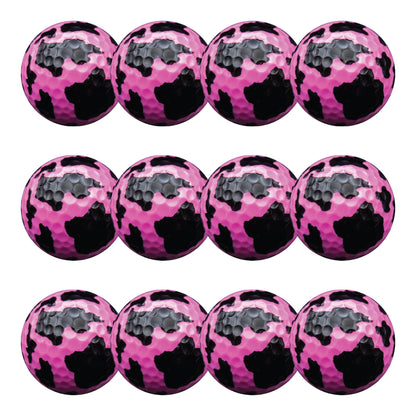 New Novelty Holstein Pink Cow Hide Print Golf Balls