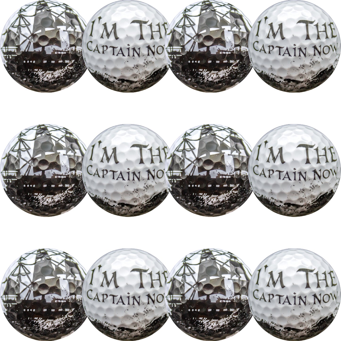 New Novelty I'm the Captain Now Golf Balls