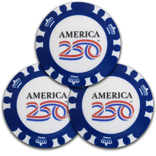 America A250 Poker Chip Ball Marker 3 Pack