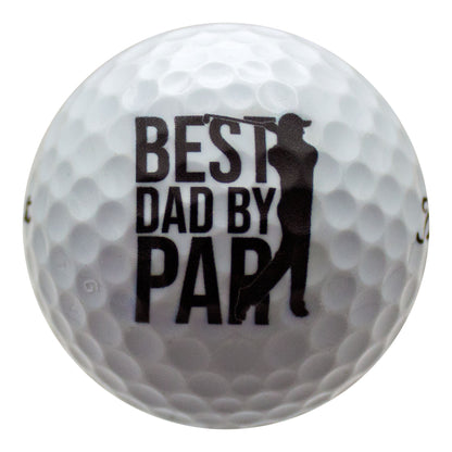 Best Dad By Par Golf Gift Set Plus T-Shirt – Premium Tru Feel Golf Balls, Tees & Keepsakes