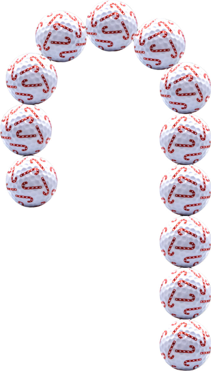 New Novelty Christmas Candy Cane Golf Balls