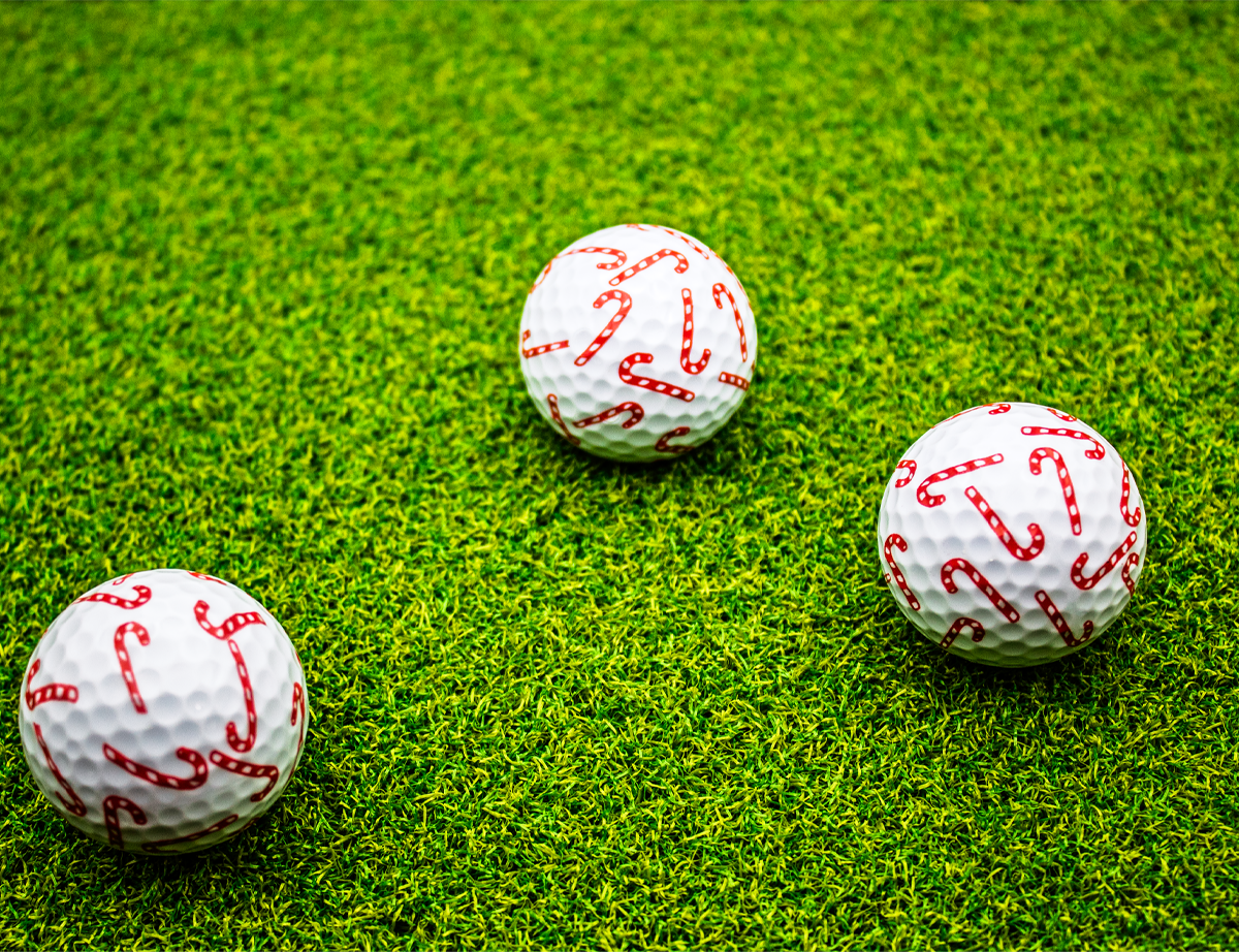 New Novelty Christmas Candy Cane Golf Balls