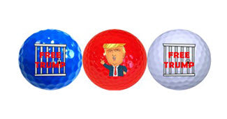 New Novelty FREE TRUMP Golf Balls and Tees Set