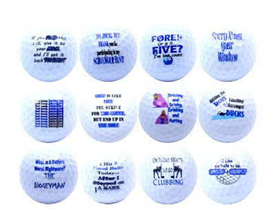 New Novelty Deluxe Golf Humor 2 Mix of Golf Balls