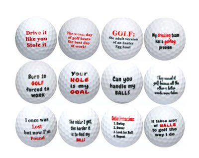 New Novelty Deluxe Golf Humor Mix of Golf Balls