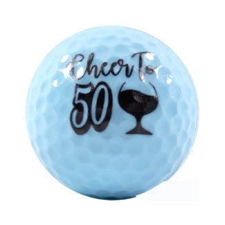 New Novelty Deluxe Happy 50th Birthday Blue Mix of Golf Balls