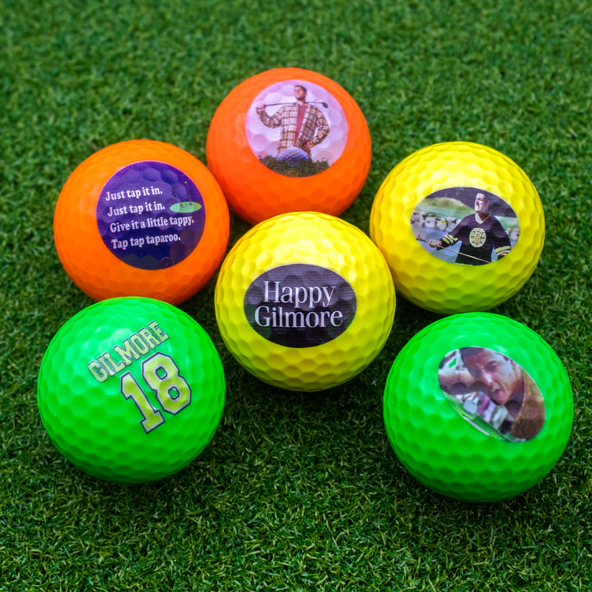 New Novelty Deluxe Happy Gilmore Mix of Golf Balls