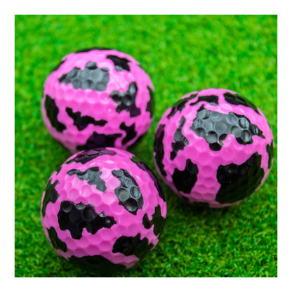 New Novelty Holstein Pink Cow Hide Print Golf Balls