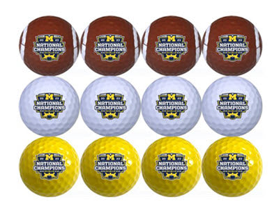 New Novelty Michigan National Champions Tri-Color Mix of Golf Balls