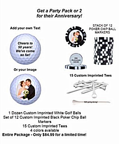 New Customized White Golf Party Pack