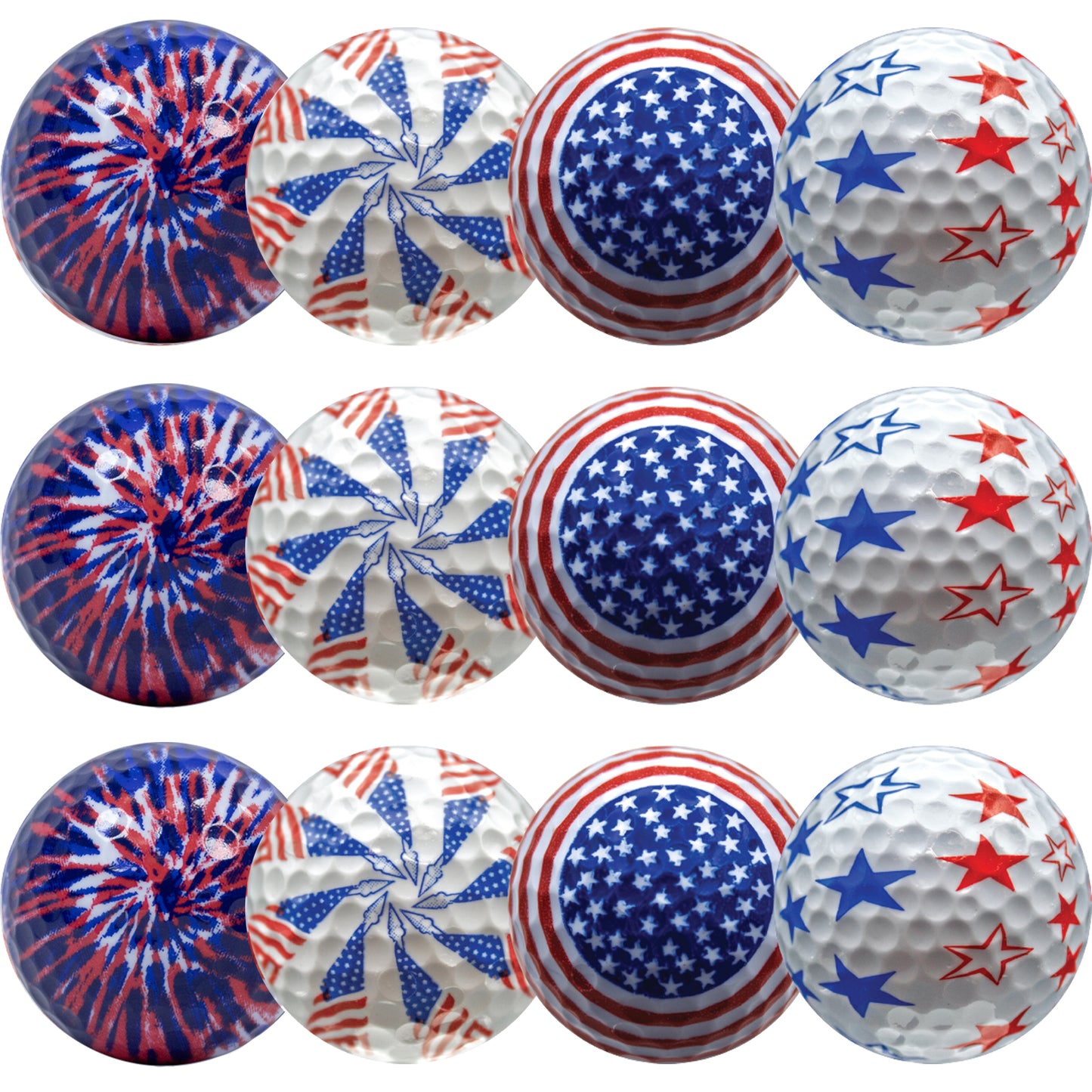 New Novelty Deluxe Patriotic Mix of Golf Balls