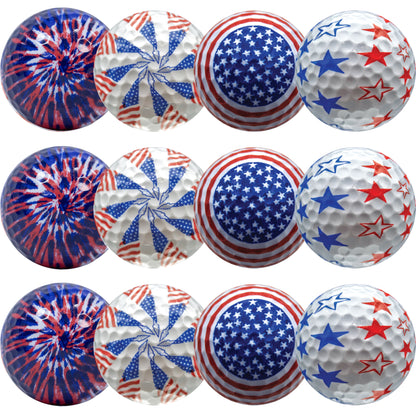 New Novelty Deluxe Patriotic Mix of Golf Balls