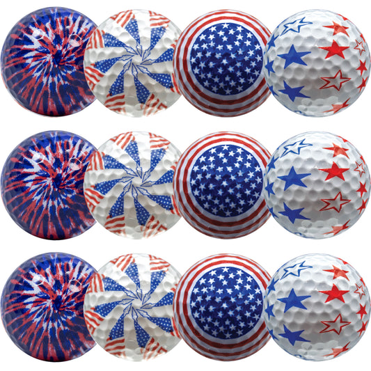 New Novelty Deluxe Patriotic Mix of Golf Balls