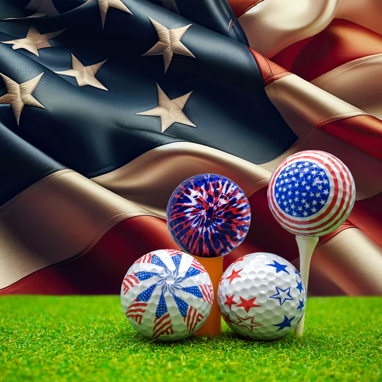 New Novelty Deluxe Patriotic Mix of Golf Balls