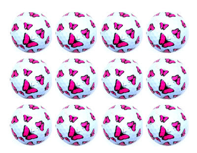 New Novelty Pink Butterflies Golf Balls