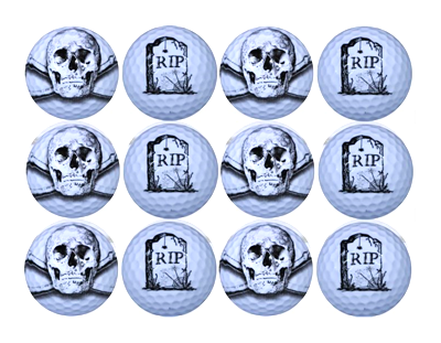 New Novelty Skull R.I.P. Golf Balls