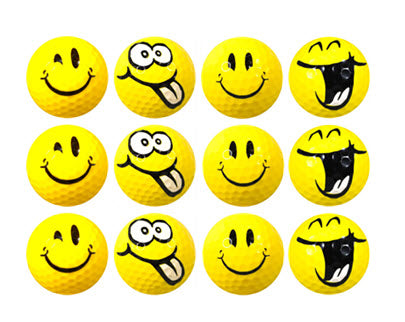 New Novelty Yellow Smiley Mix of Golf Balls