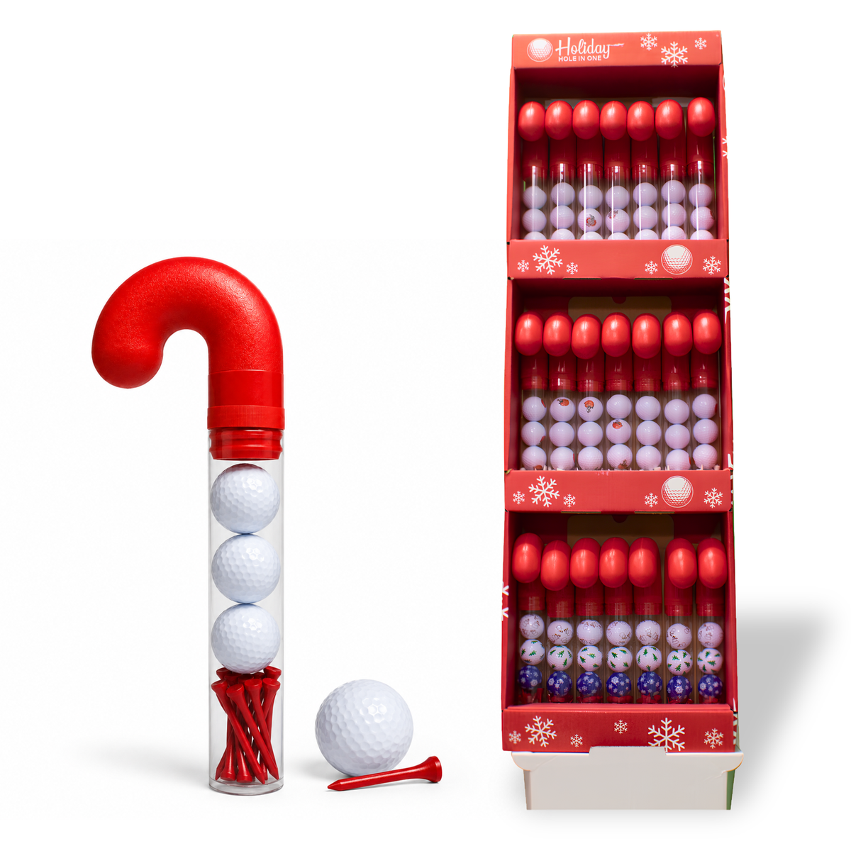 Candy Cane Golf Ball Display