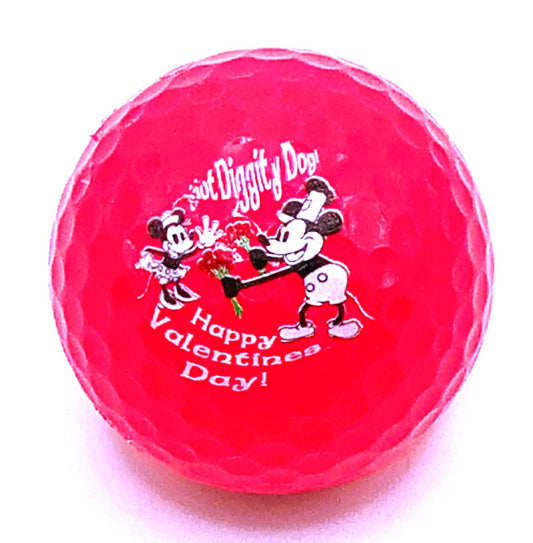 New Novelty Mickey and Minnie Valentine's Golf Balls