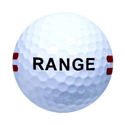 Personalized White Range Balls with Red Stripe - 5 dozen and 25 dozen