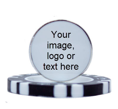 Set of 12 Personalized Magnetic Black Poker Chip Golf Ball Markers