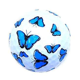 New Novelty Blue Butterflies Golf Balls