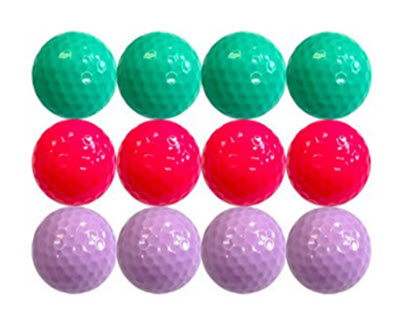 Blank Carribean Color Mix of Golf Balls - New