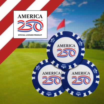 America A250 Poker Chip Ball Marker 3 Pack