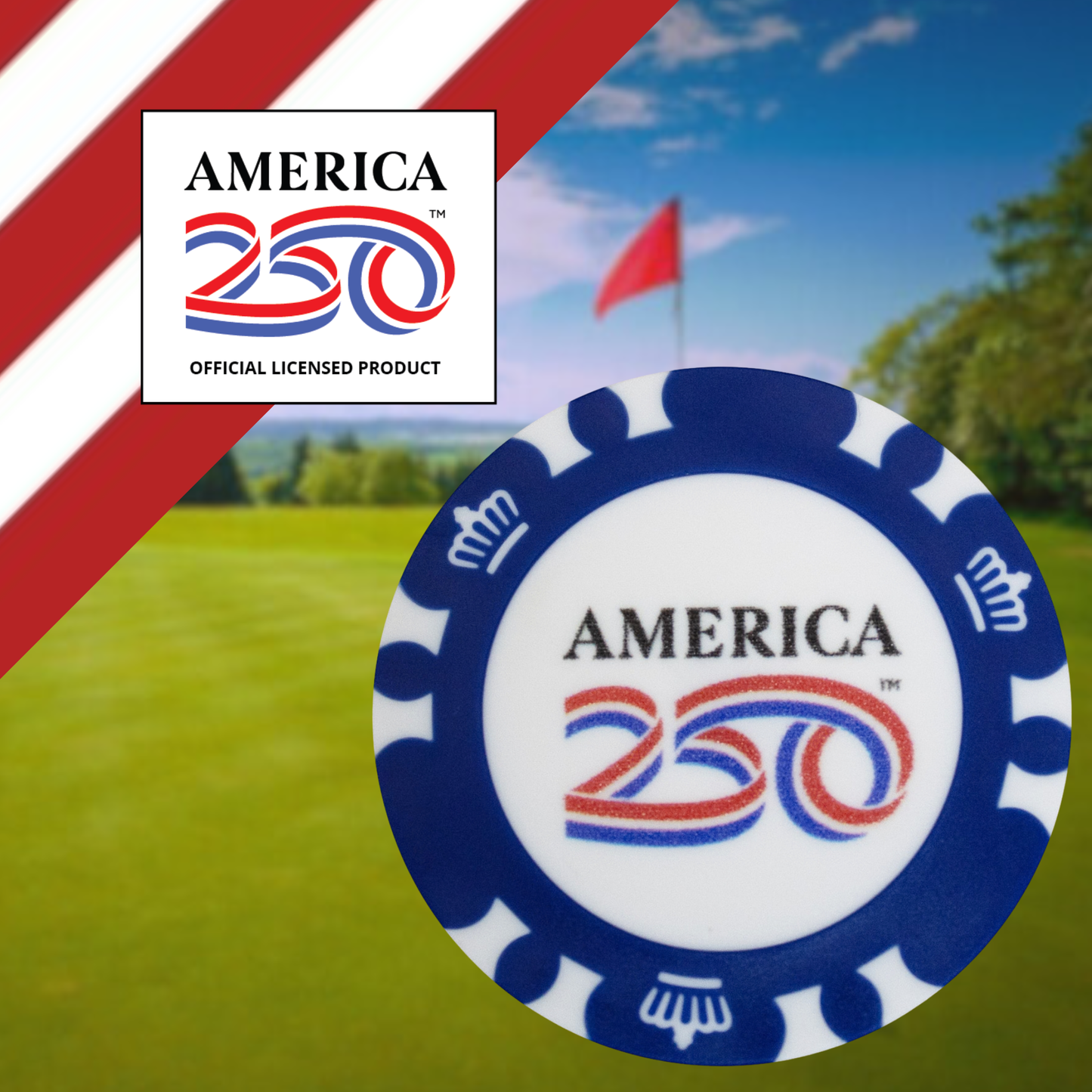 America A250 Poker Chip Ball Marker 3 Pack