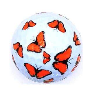 New Novelty Orange Butterflies Golf Balls