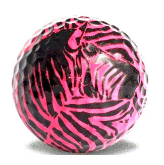 New Novelty Pink Zebra Face Golf Balls