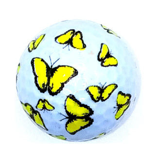 New Novelty Yellow Butterflies Golf Balls