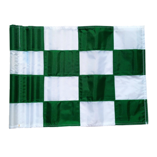 Green and White 14" x 19" Checkered Flag