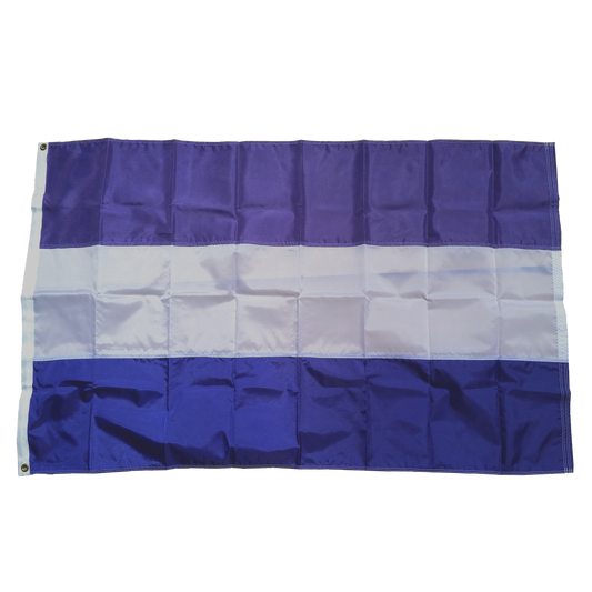 Purple, White, and Blue Striped Flag (56.5in x 36in)
