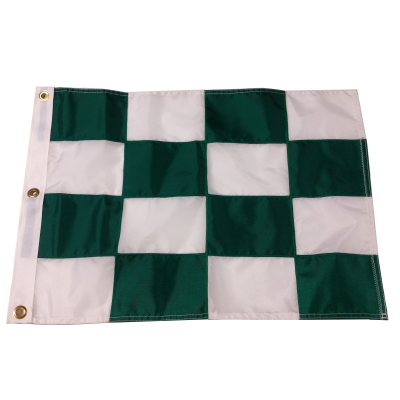 Green and White 18" x 14" Checkered Flag with Grommets