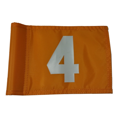 JUNIOR Solid Tangerine Orange Flag Number 4