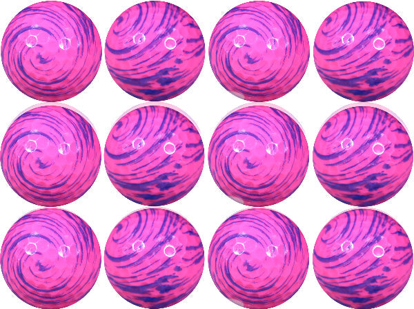 pink and purple swirls on golf balls