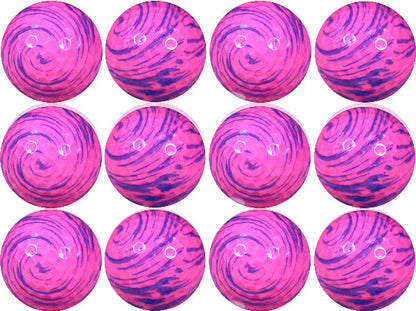 pink and purple swirls on golf balls